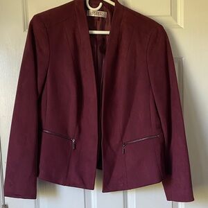 Kasper Women's Deep Burgundy Suede Blazer